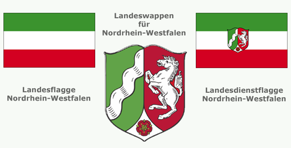 Nordrhein-Westfalen Hoheitszeichen Landeswappen Landesdienstflagge