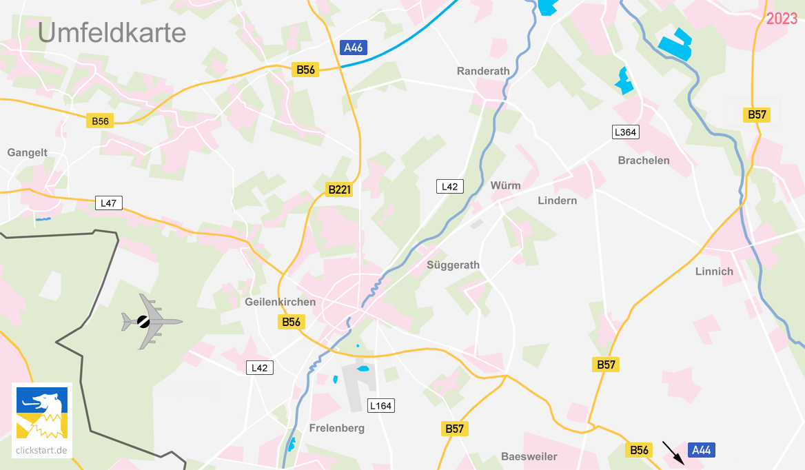Karte Anfahrt Geilenkirchen  Stadtzentrum