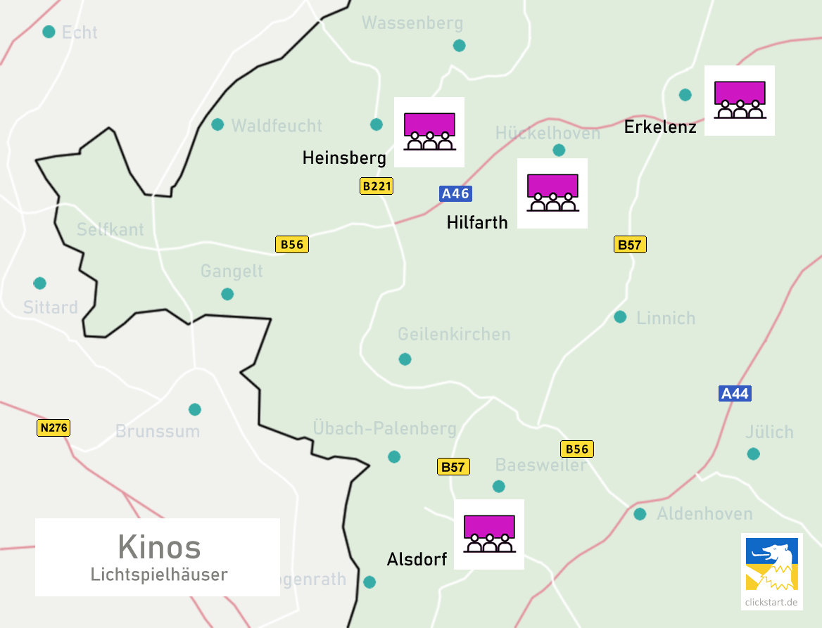 Karte Kinos Nähe Geilenkirchens