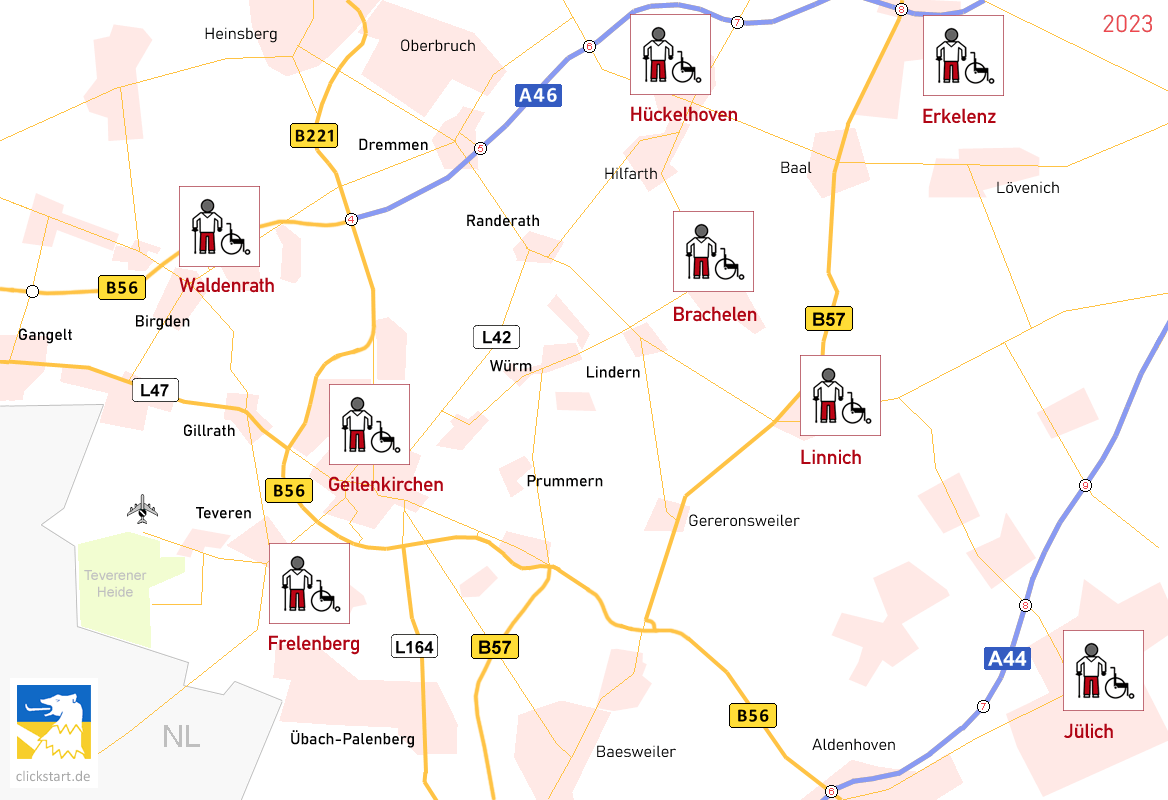 Karte Pflegeheime Übersicht Geilenkirchen Kreis Heinsberg