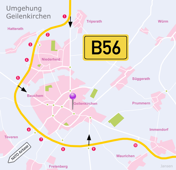 Karte Umgehungsstraße Geilenkirchen