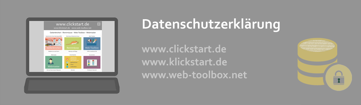 Impressum Datenschutzerklärung Geilenkirchen Rennmäuse Web-Toolbox Webmaster